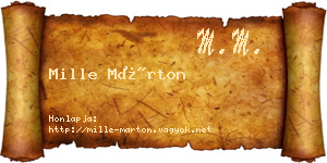 Mille Márton névjegykártya