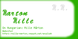 marton mille business card